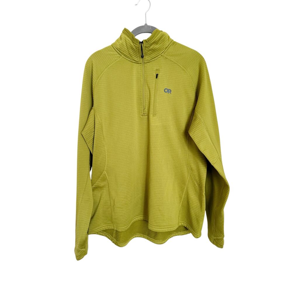 Outdoor Research Women’s Vigor Quarter Zip Pullover XL Chartreuse Grid Fleece